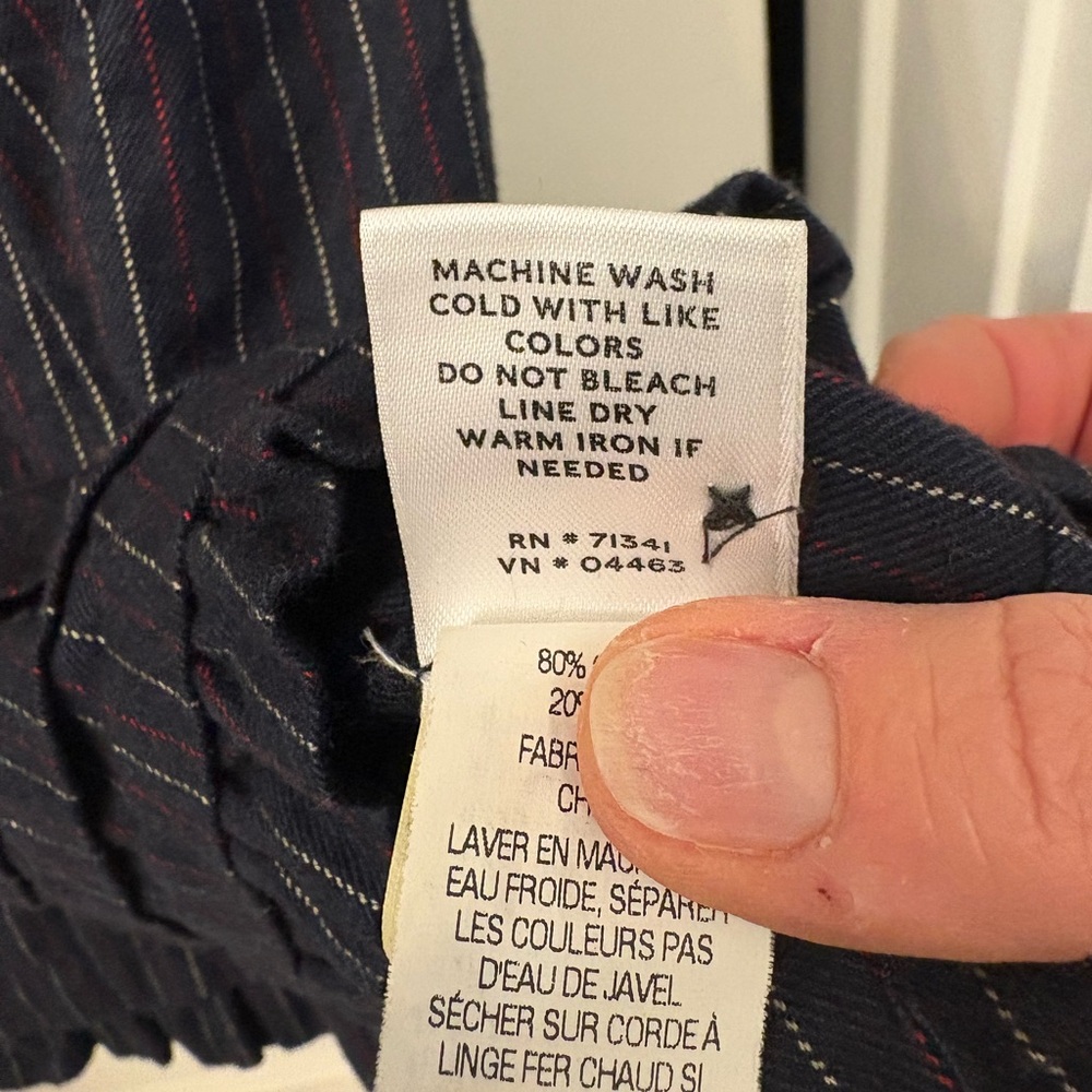 L.L. Bean Dark Blue Pinstripe Long Sleeve Dress - Picture 4 of 9
